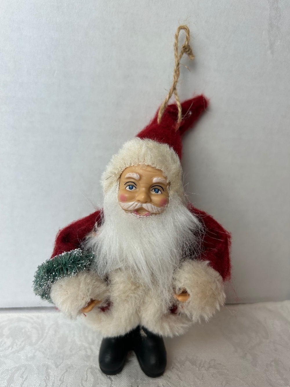 Mini Santa Claus Christmas Hanging Figurine 6" Folk Whimsy Kitschy Ornament